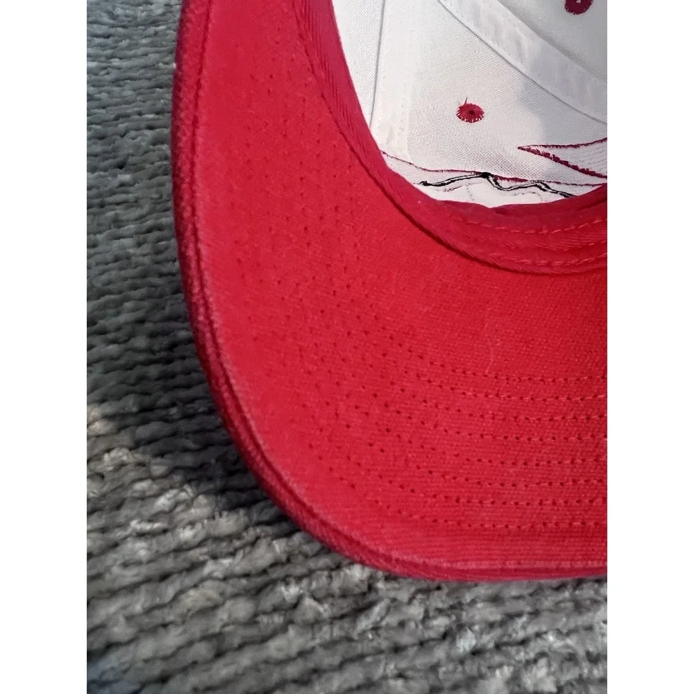 Vintage Kansas City Chiefs Shark Tooth NFL Strapback Hat Red White Graphic Cap